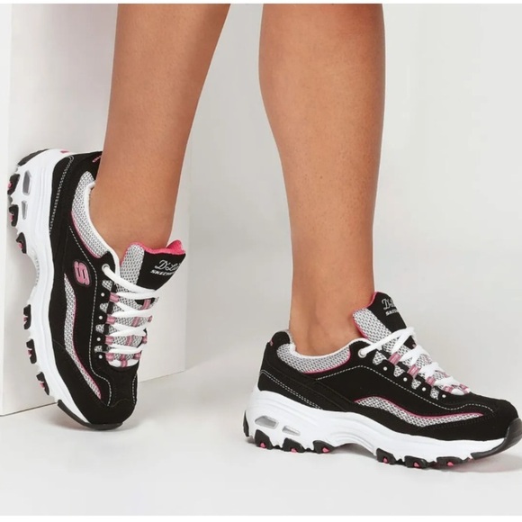 Skechers D'Lites-Me Time Leather Sneakers - Picture 1 of 8